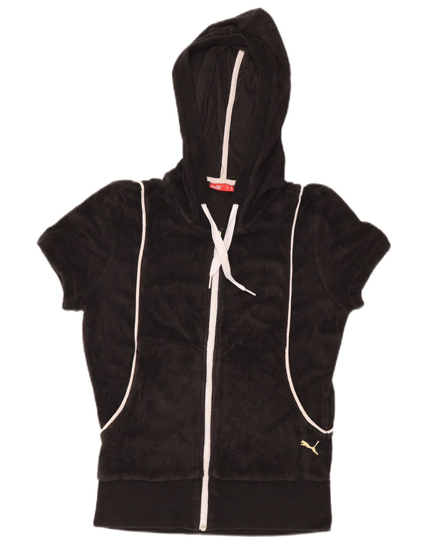 Damski sweter PUMA z krótkim rękawem i zamkiem błyskawicznym UK 12, średni czarny