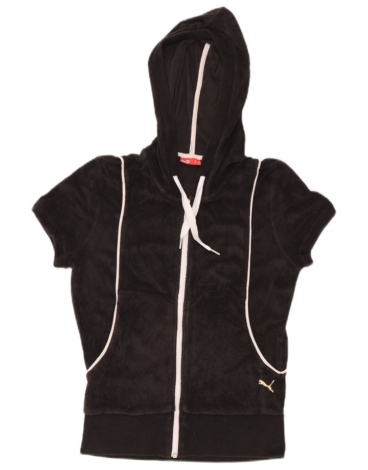 Damski sweter PUMA z krótkim rękawem i zamkiem błyskawicznym UK 12, średni czarny