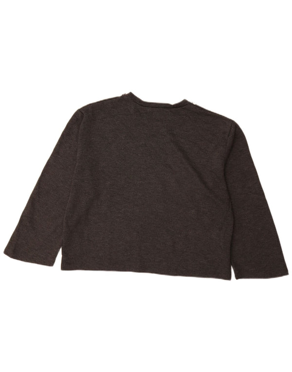 Damski sweter ZARA Crop 3/4 z dekoltem w łódkę UK 14 Średni szary