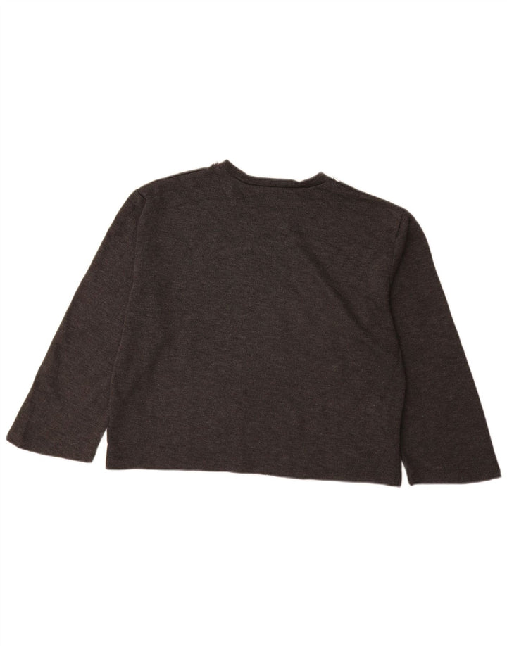 Damski sweter ZARA Crop 3/4 z dekoltem w łódkę UK 14 Średni szary