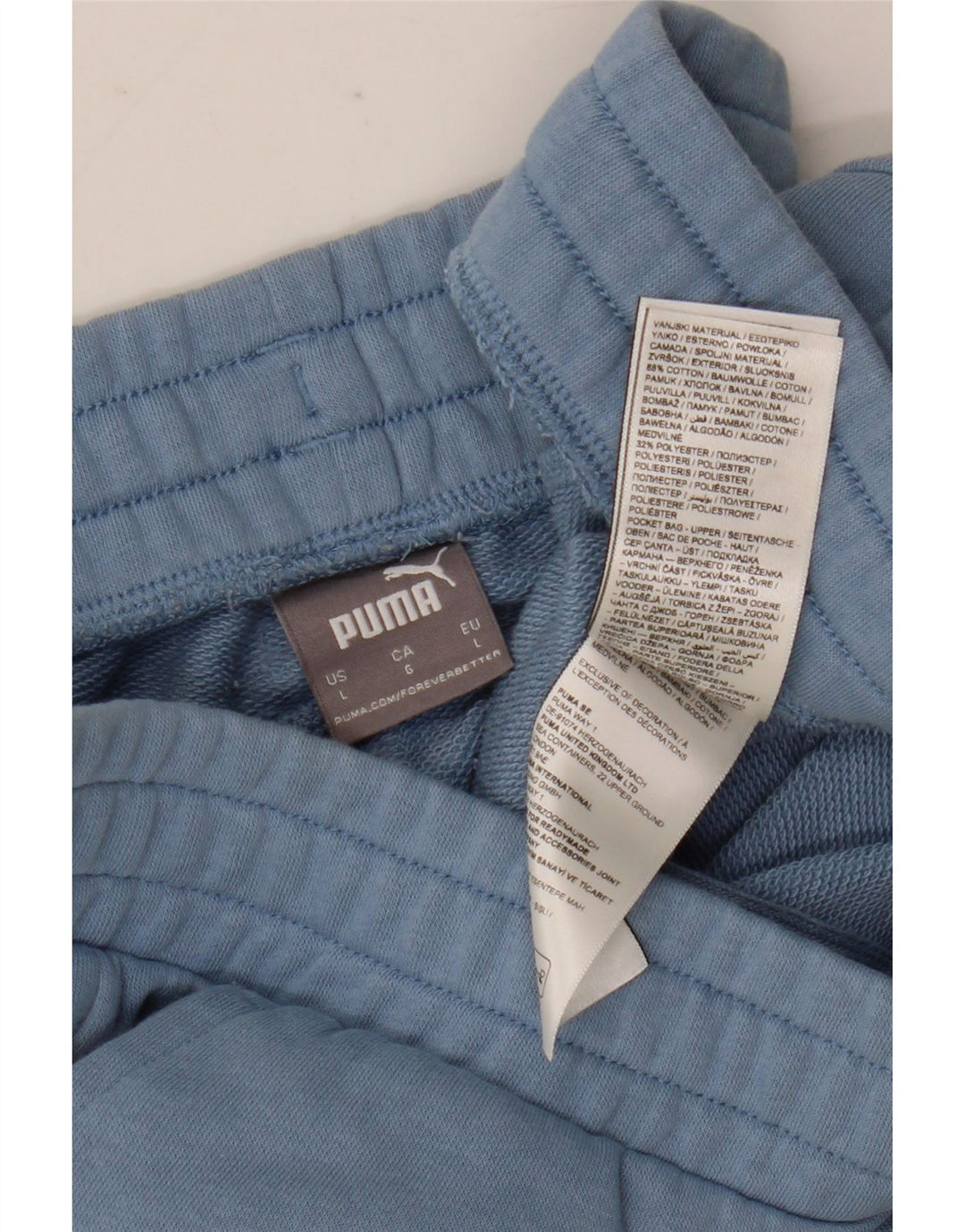 Męskie spodenki sportowe Puma z grafiką, duże, niebieskie, bawełniane