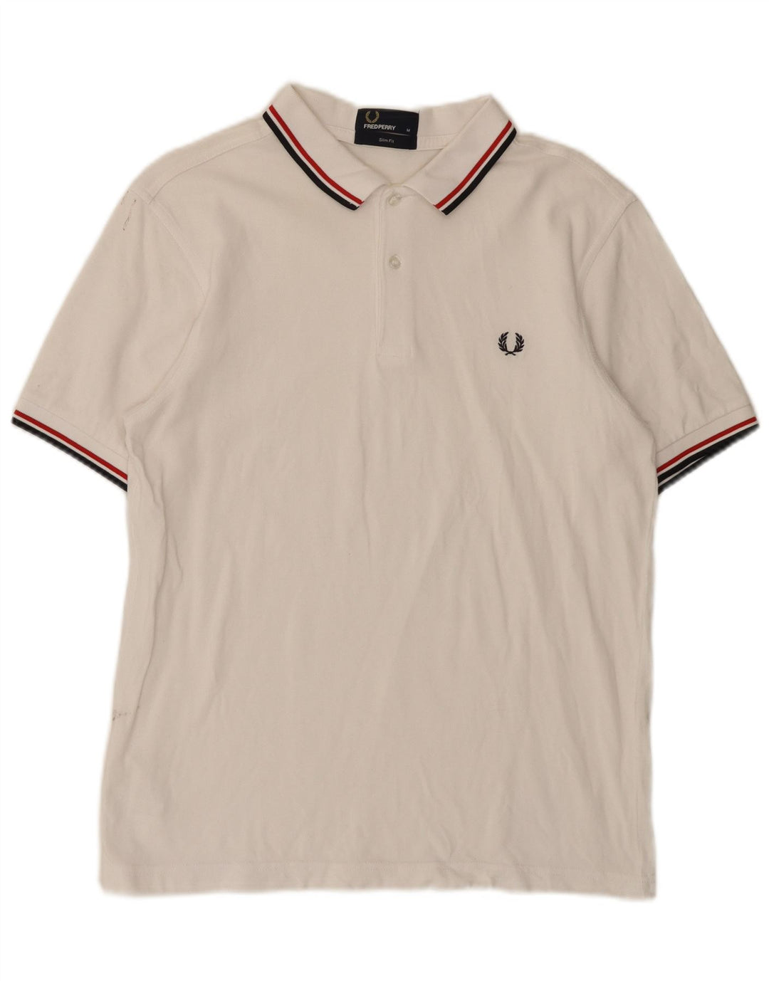 Męska koszulka polo o dopasowanym kroju Fred Perry, średnia biała bawełna