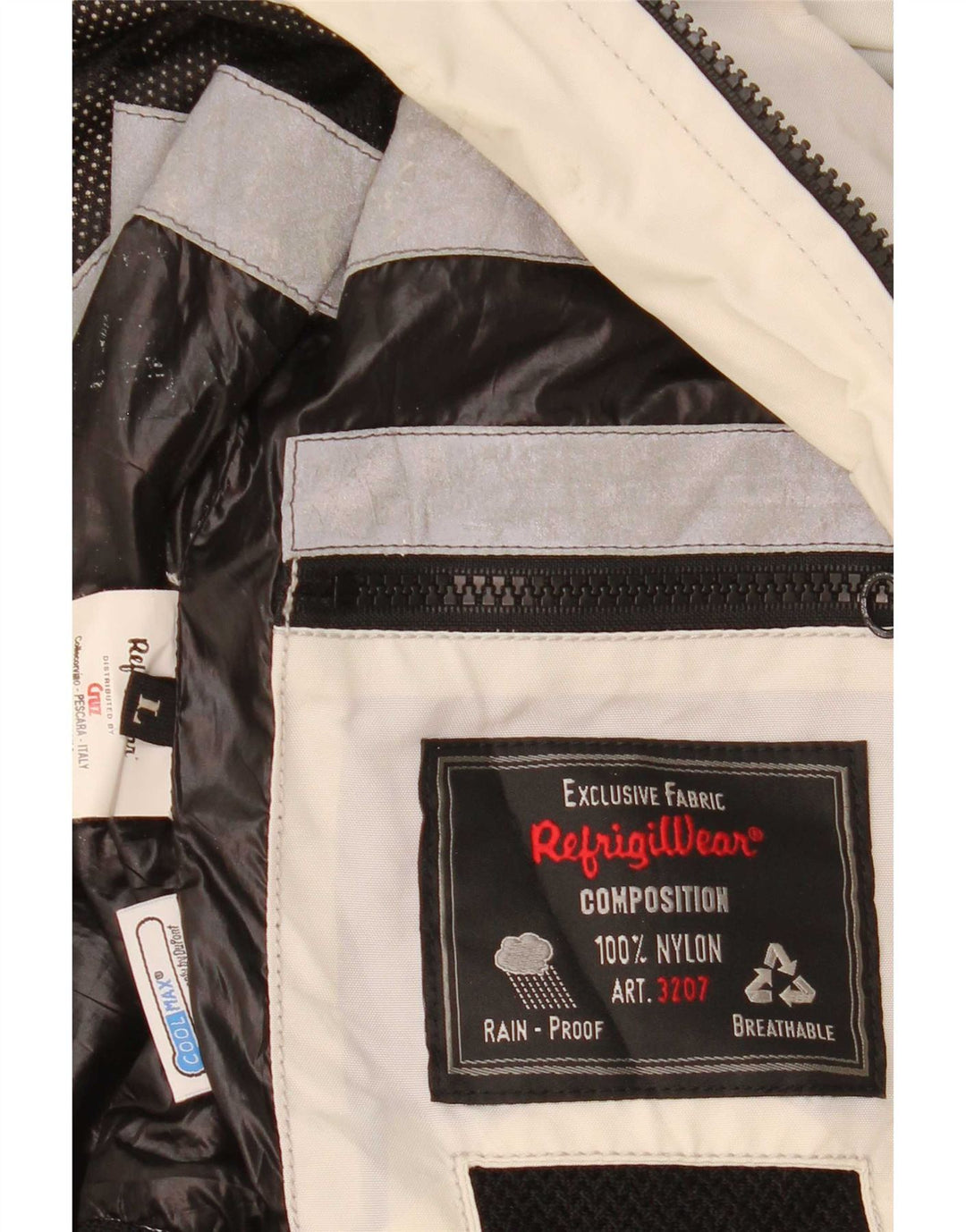 Kurtka damska Refrigiwear Cruz Bomber UK 14, duża, biała, nylonowa w bloki kolorów