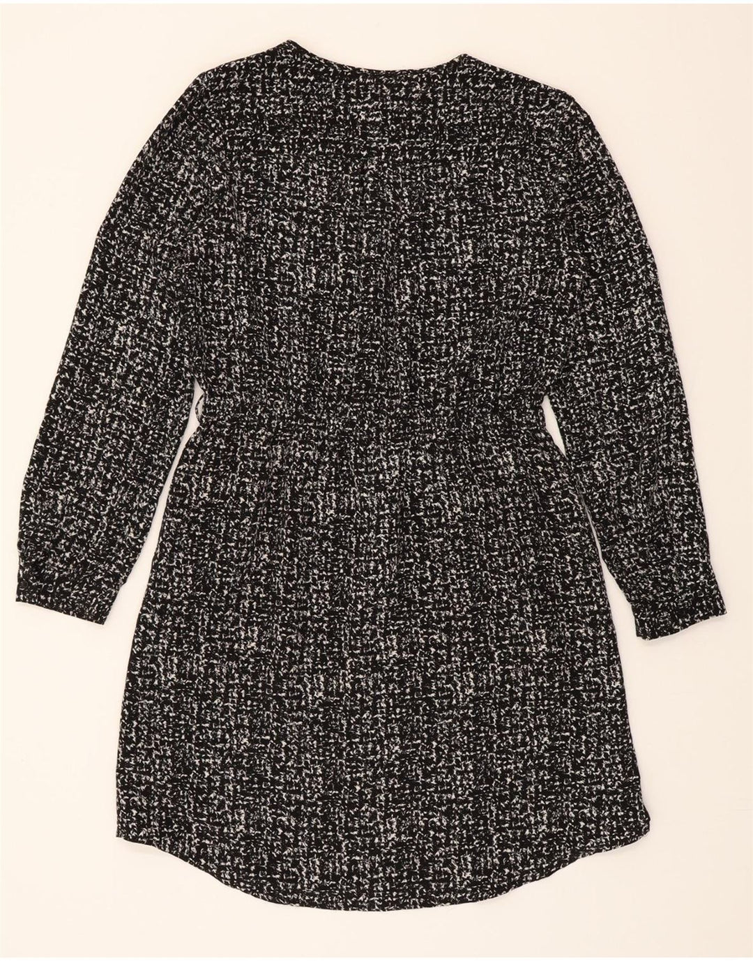 MOSSIMO Womens Long Sleeve A-Line Dress UK 14 Medium Black Flecked Vintage Mossimo and Second-Hand Mossimo from Messina Hembry 