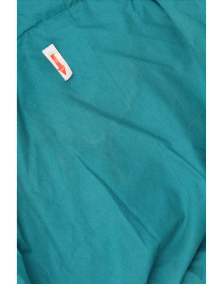 Vintage męska ocieplana kurtka UK 42 XL, niebieski poliester z blokami kolorów
