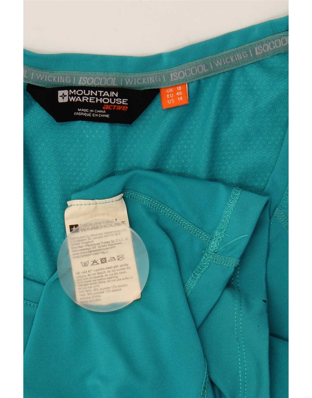 T-shirt damski Mountain Warehouse, UK 18 XL, turkusowy poliester