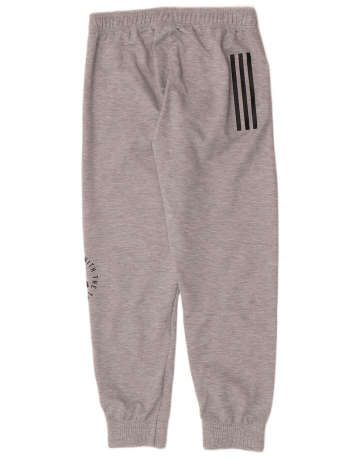 Męskie spodnie dresowe Adidas z grafiką, średnioszare, poliestrowe