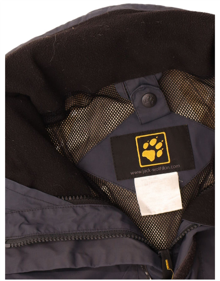 Męska kurtka przeciwdeszczowa Jack Wolfskin UK 40/42, duża granatowa, poliestrowa