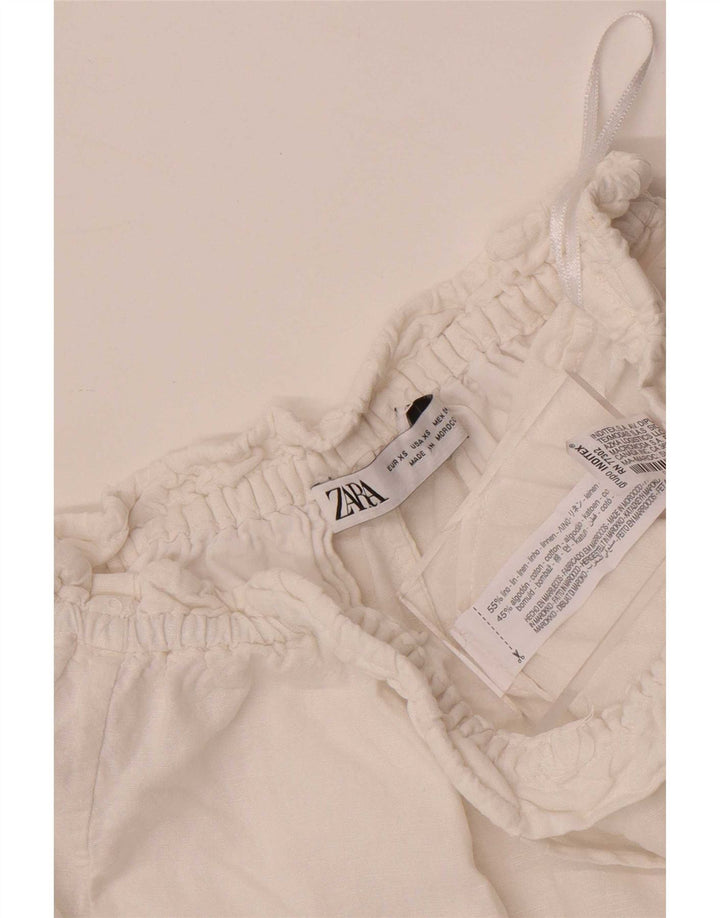 Damskie spodenki codzienne Zara XS W24 z białego lnu