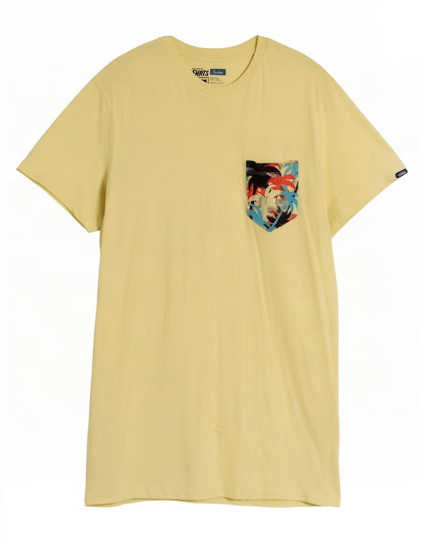 Męski T-shirt Vans Custom Fit z grafiką, duży, żółty, bawełniany