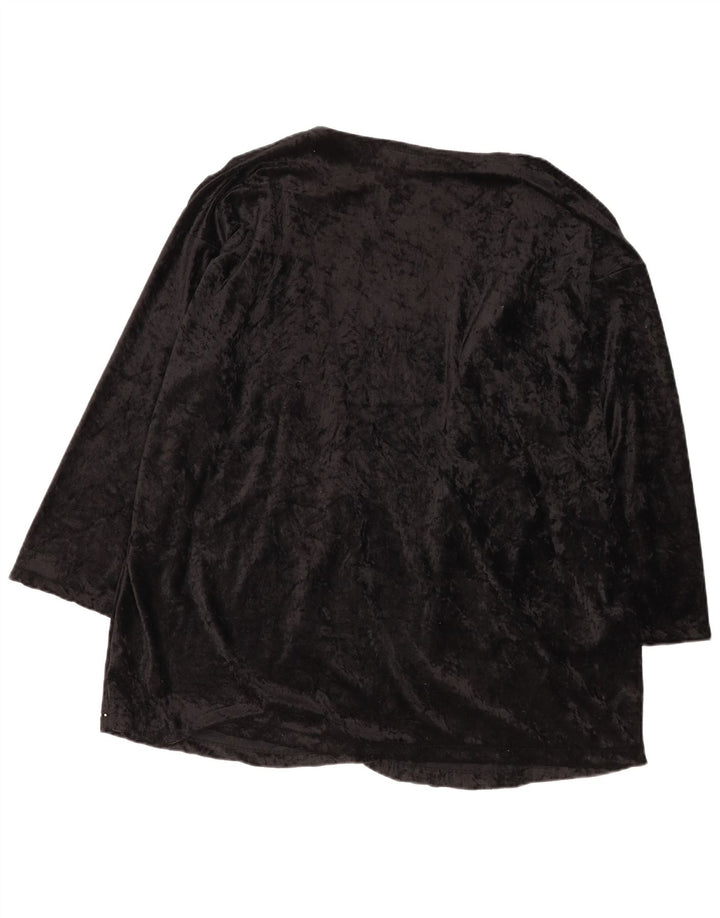 Damski kardigan w stylu vintage, EU 52/54 4XL, czarny poliester