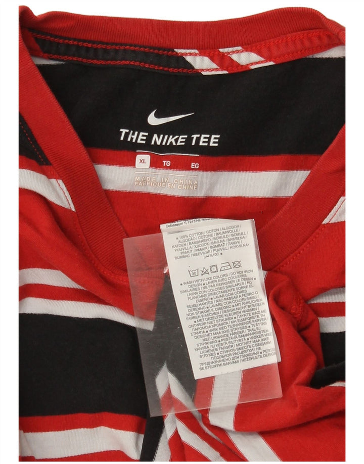 T-shirt męski Nike XL, bawełniany w czerwone paski