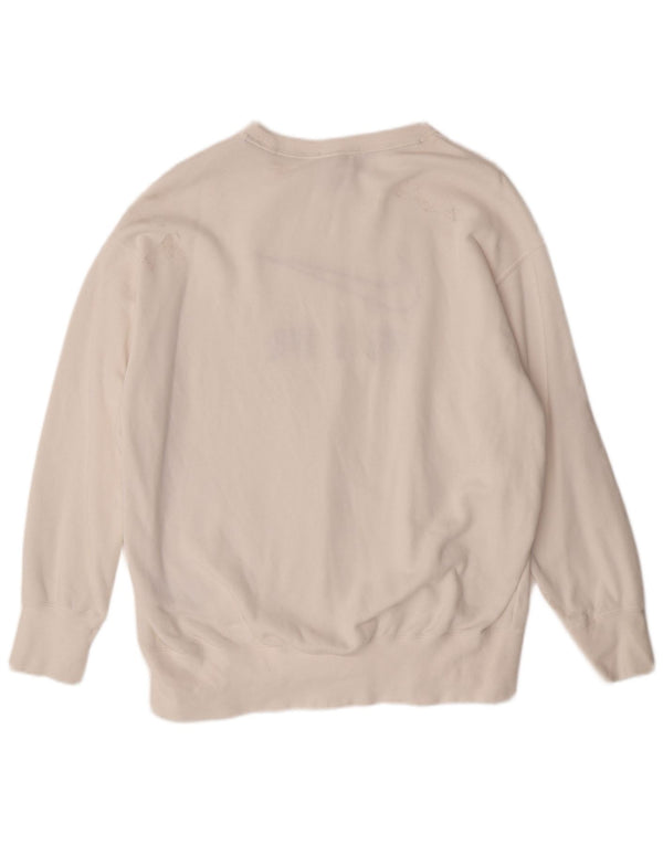 Męska bluza NIKE o luźnym kroju z grafiką, sweter XS, biała bawełna