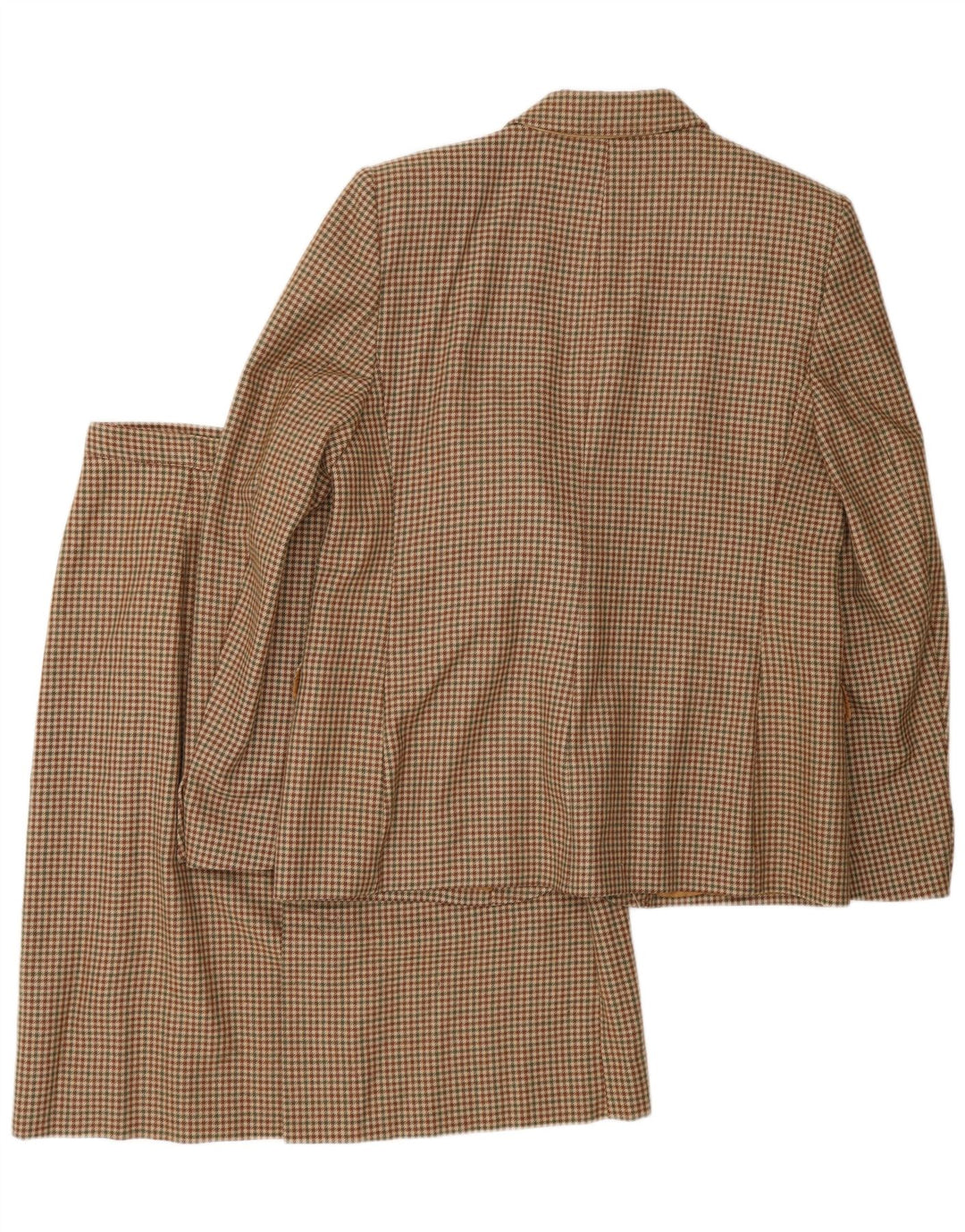 Vintage damski zestaw spódnic zapinanych na 2 guziki IT 48 XL, brązowa pepitka