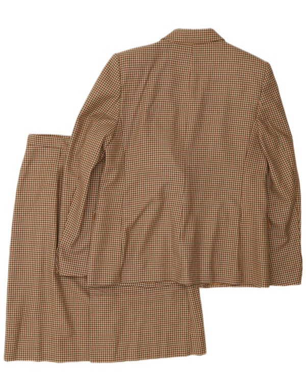 Vintage damski zestaw spódnic zapinanych na 2 guziki IT 48 XL, brązowa pepitka