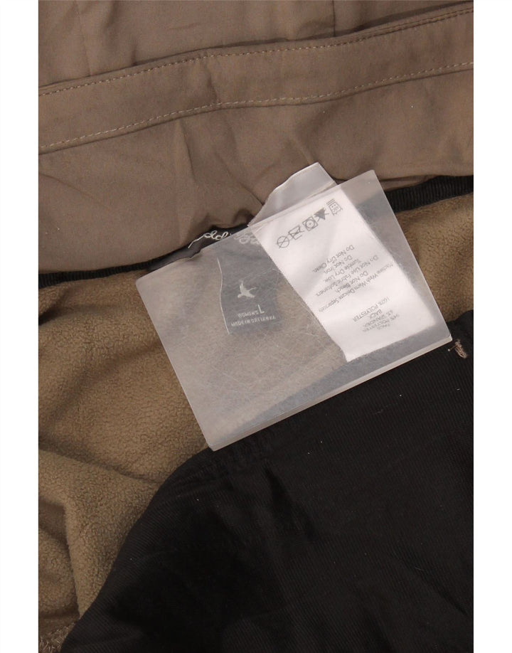 EDDIE BAUER Damski płaszcz wiatrówka z kapturem UK 16, duży beżowy poliester