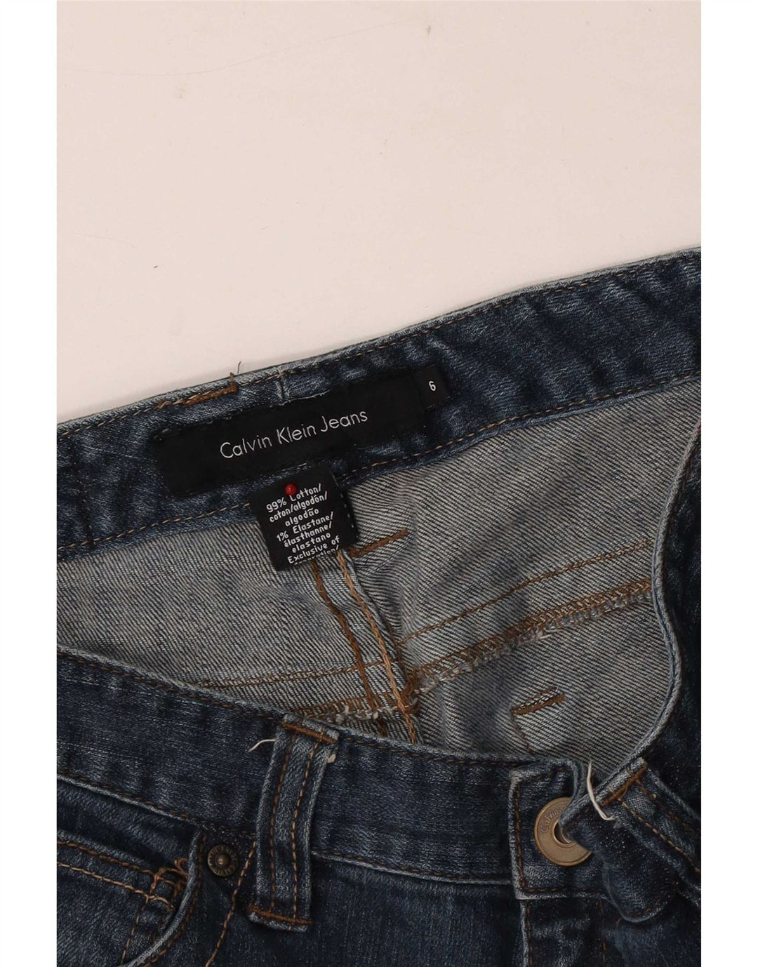 Damskie jeansy Calvin Klein Bootcut US 6 Medium W30 L31 Niebieska bawełna