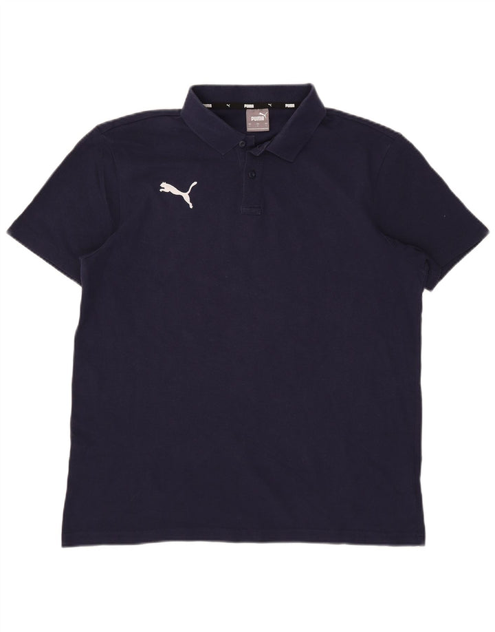 Męska koszulka polo Puma, duża, granatowa, bawełniana