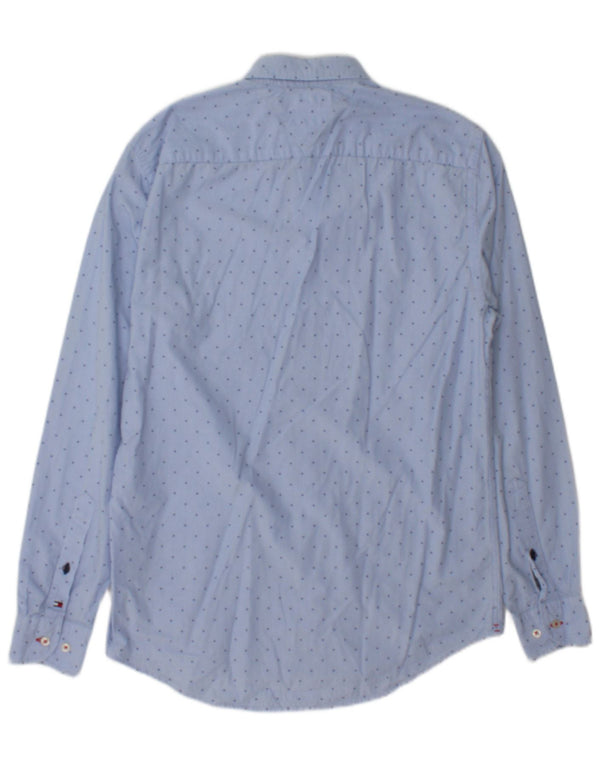 Tommy Hilfiger Mens New York Fit Shirt Small Blue Geometric