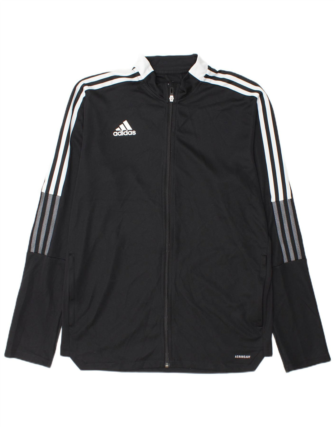 Adidas Męska kurtka dresowa Aeroready, duża, czarna, poliestrowa