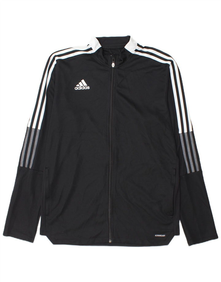 Adidas Męska kurtka dresowa Aeroready, duża, czarna, poliestrowa