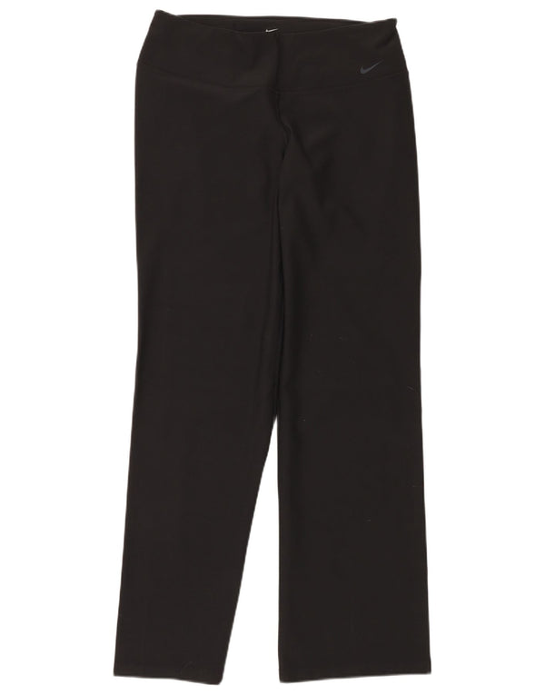 Damskie spodnie dresowe NIKE Dri Fit UK 14, duże, czarne, poliestrowe