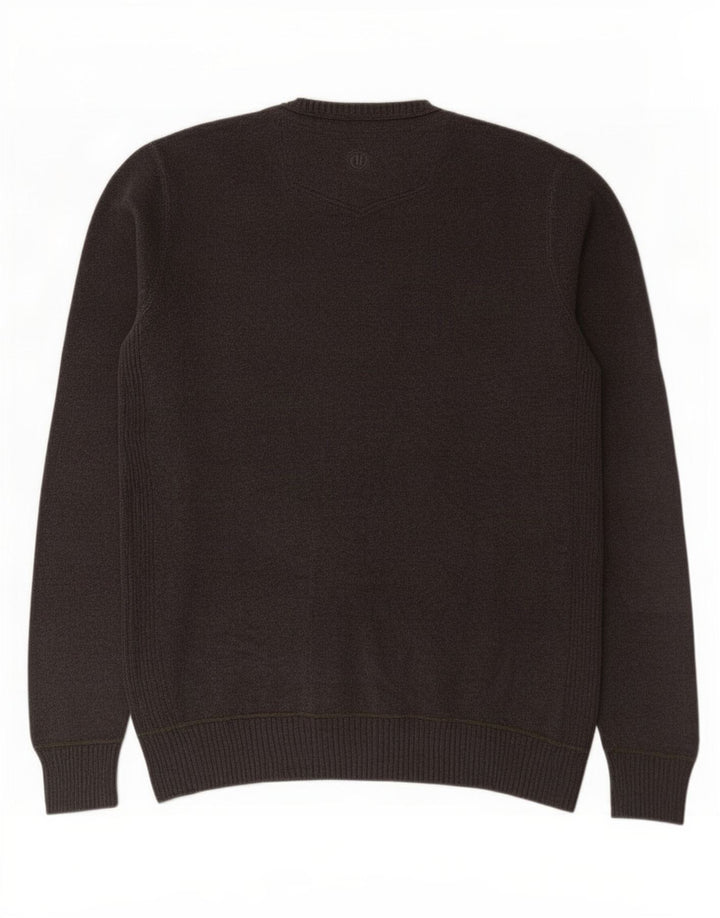 Męski sweter z okrągłym dekoltem Fat Face, mały, szary, bawełniany