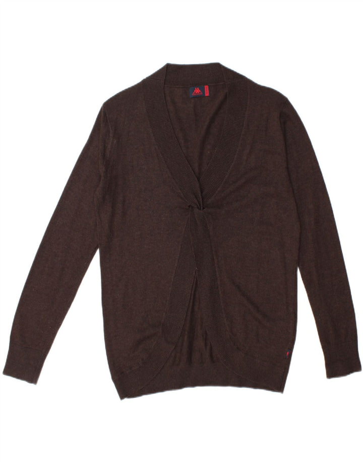 KAPPA Womens V-Neck Jumper Sweater UK 14 Medium Brown Acrylic Vintage Kappa and Second-Hand Kappa from Messina Hembry 