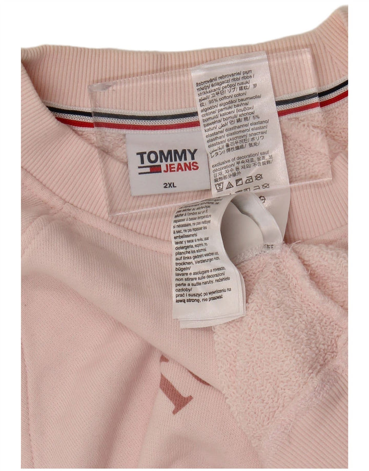 Damska bluza oversize TOMMY HILFIGER z grafiką UK 20 2XL różowa