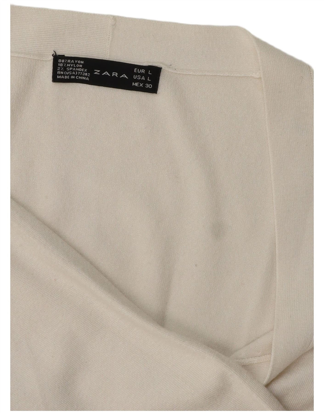 Sweter damski Zara Cardigan UK 16, duży, biały, sztuczny jedwab