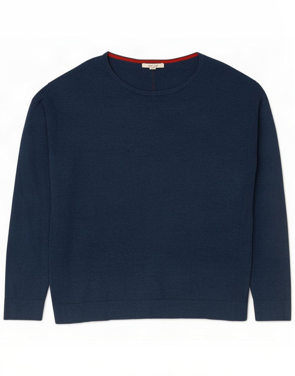 Damski sweter z dekoltem w łódkę White Stuff UK 18 XL Granatowy, bawełniany