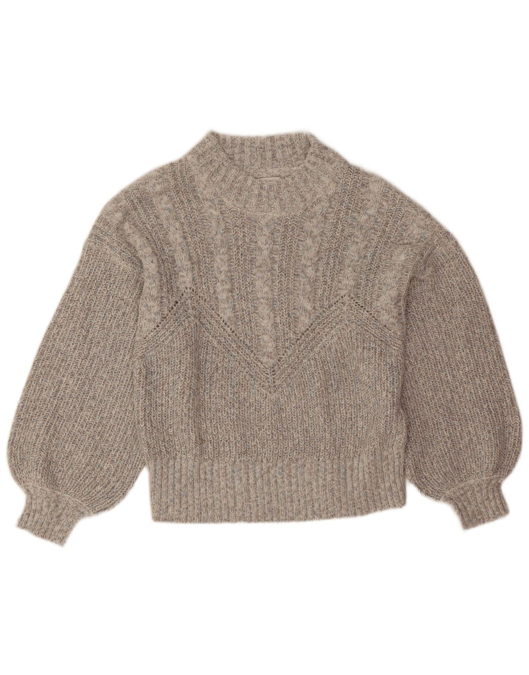 Sweter damski Object z okrągłym dekoltem UK 16, duży, szary, akrylowy