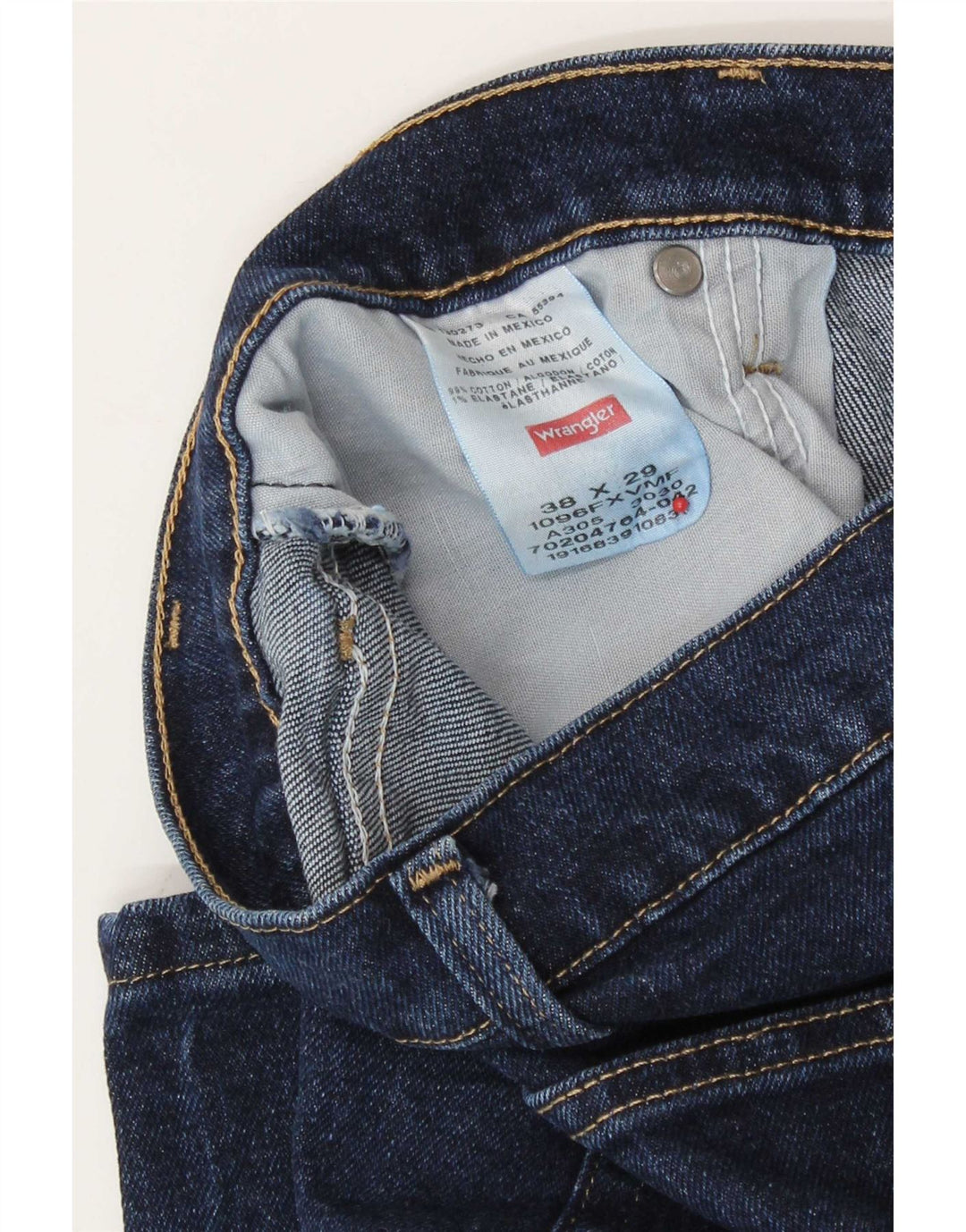 Męskie proste dżinsy Wrangler W38 L29, granatowe, bawełniane