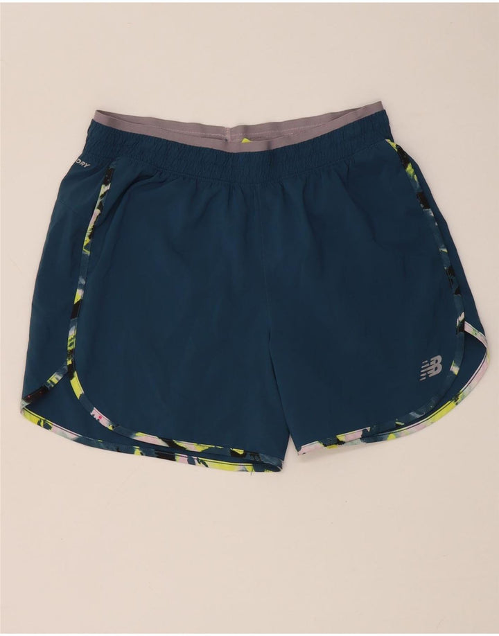 Damskie spodenki sportowe New Balance Graphic UK 14, średni niebieski poliester