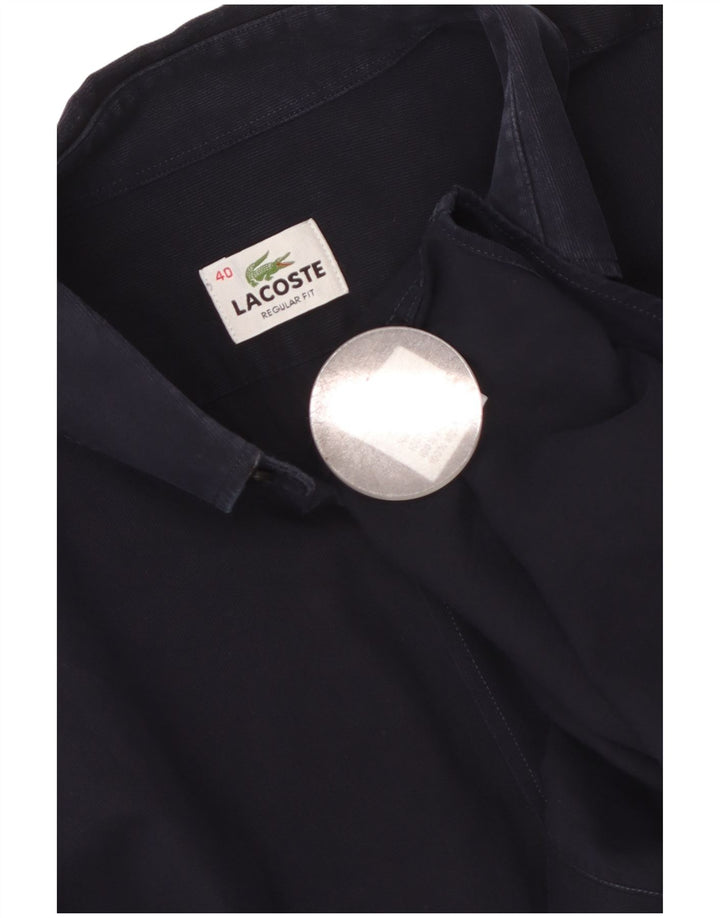 Koszula męska LACOSTE o regularnym kroju, rozmiar 40, średnia, granatowa, bawełniana