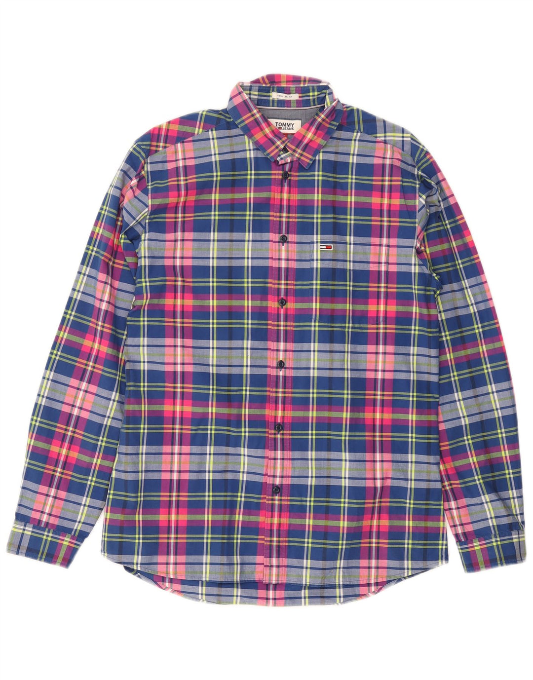 Koszula męska Tommy Hilfiger o regularnym kroju, średnia, granatowa, bawełniana w kratkę