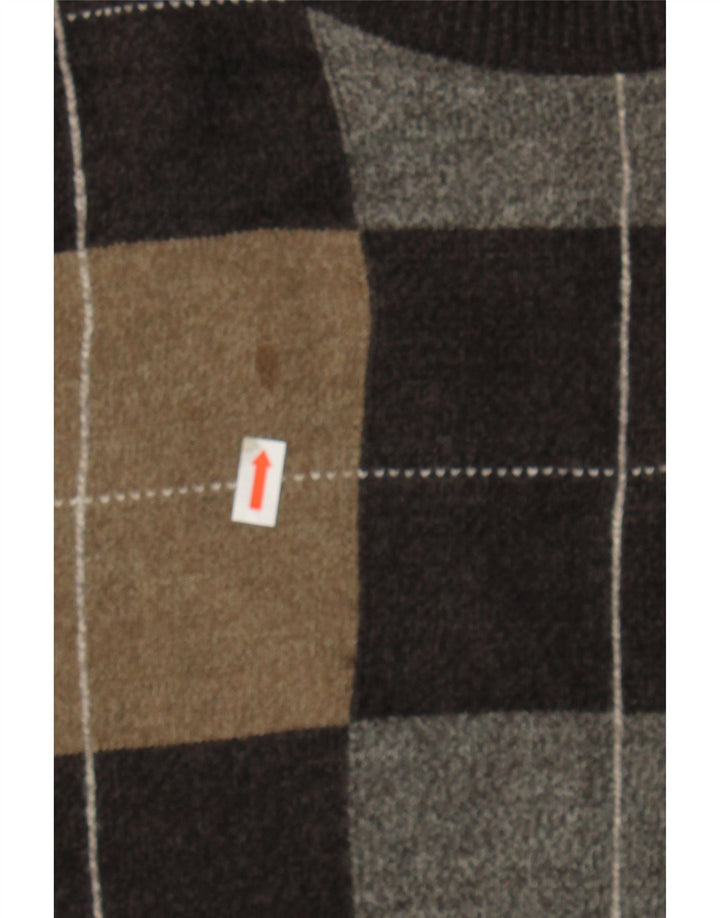 DOCKERS Mens Crew Neck Jumper Sweater XL Grey Geometric Acrylic Vintage Dockers and Second-Hand Dockers from Messina Hembry 