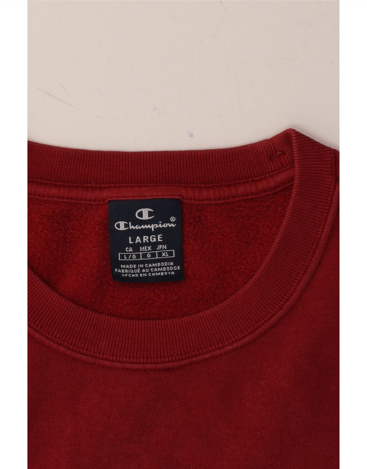 CHAMPION Mens Graphic Sweatshirt Jumper Large Red Cotton Vintage Champion and Second-Hand Champion from Messina Hembry 
