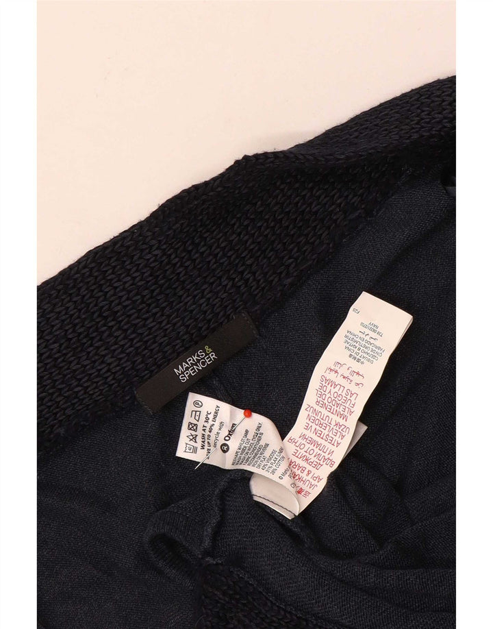 Marks & Spencer Damski sweter poncho UK 14, średni granatowy, blok kolorów