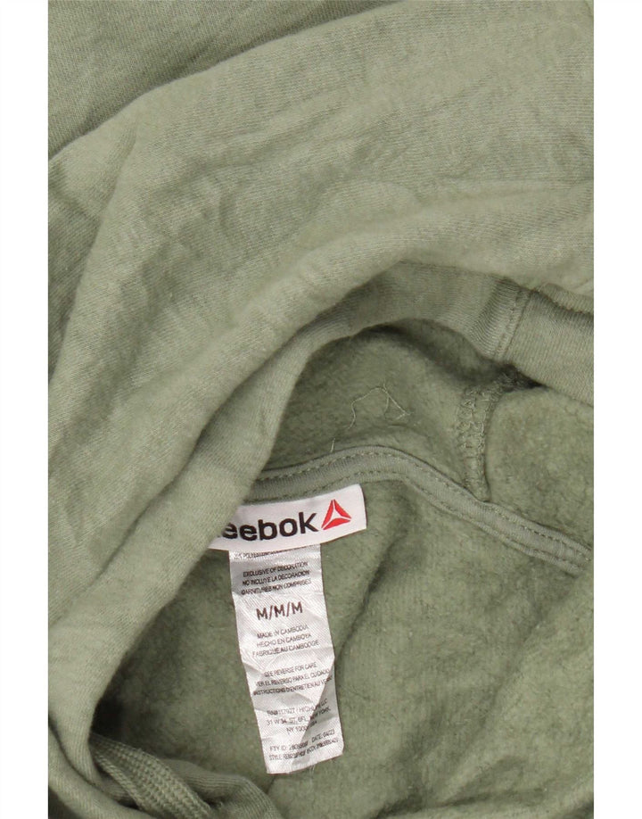 Męski sweter z kapturem Reebok, średni zielony, bawełniany