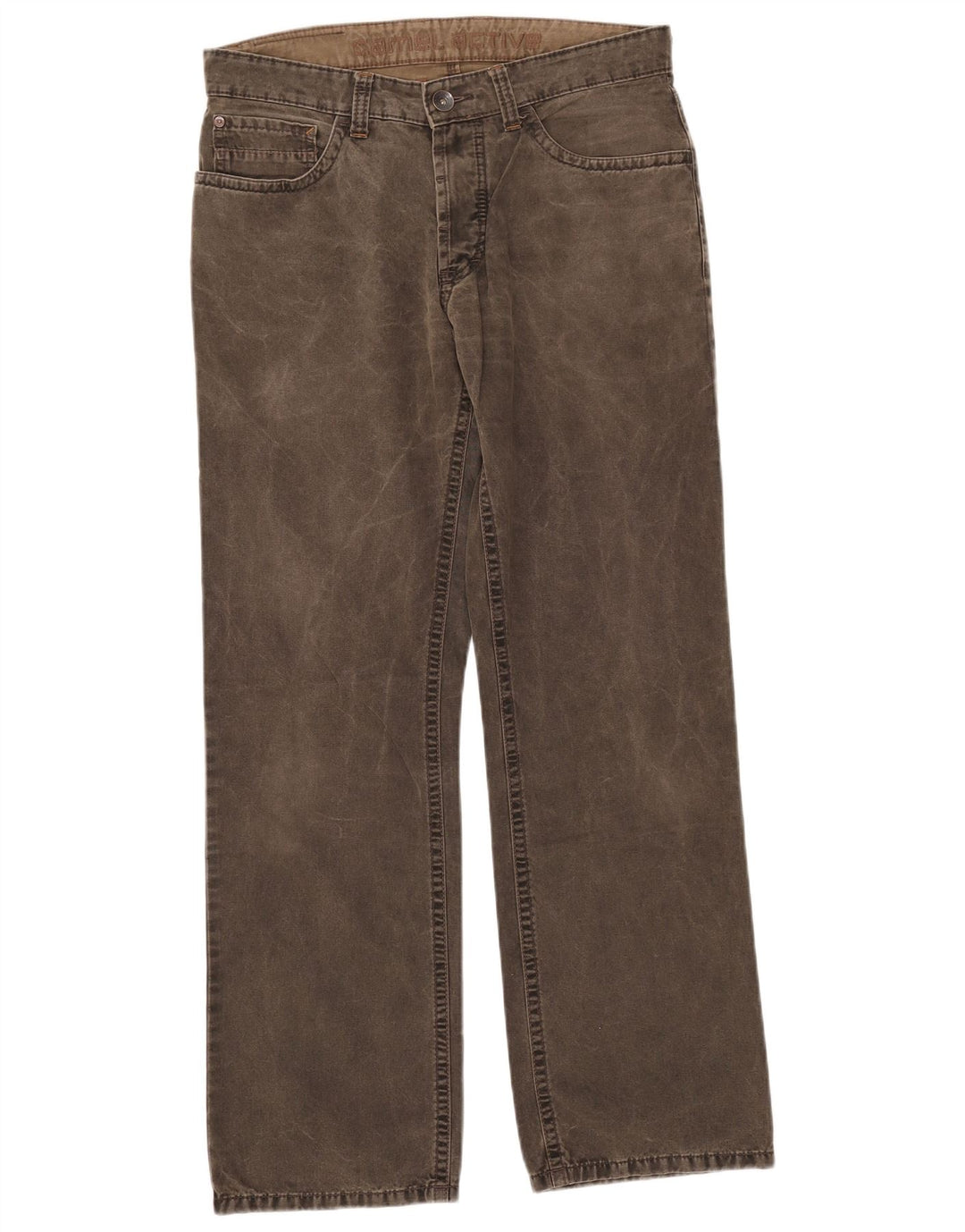 Camel Active Męskie proste dżinsy W33 L32 Khaki Cotton