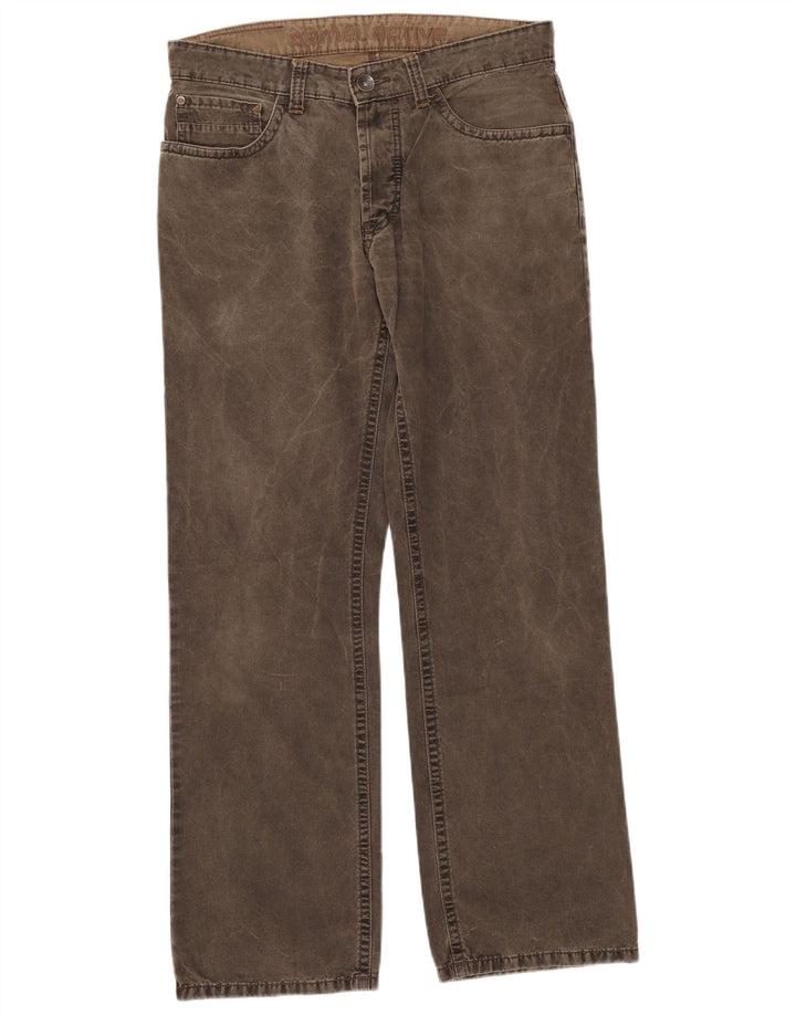 Camel Active Męskie proste dżinsy W33 L32 Khaki Cotton