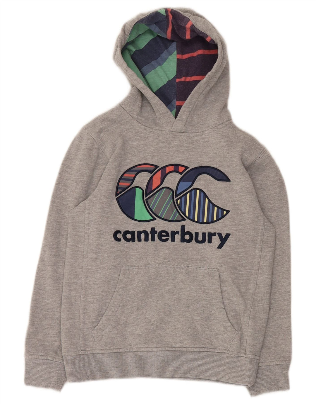 Chłopięcy sweter z kapturem i grafiką CANTERBURY 9-10 lat, szary, bawełniany