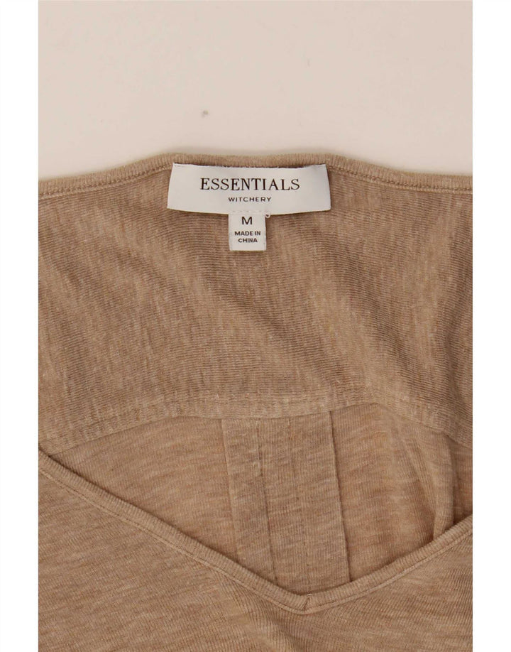 Damski top Essentials z długim rękawem UK 12, średni beż nakrapiany