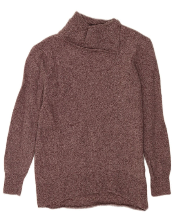 Sweter damski Massimo Dutti z wywijanym dekoltem UK 10, mały, brązowy, nakrapiany