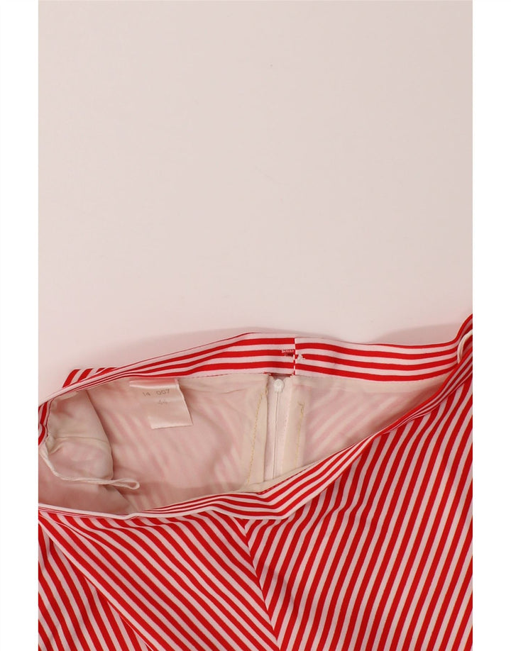 VINTAGE Womens A-Line Skirt UK 14 Medium W30  Red Chevron Polyester Vintage Vintage and Second-Hand Vintage from Messina Hembry 