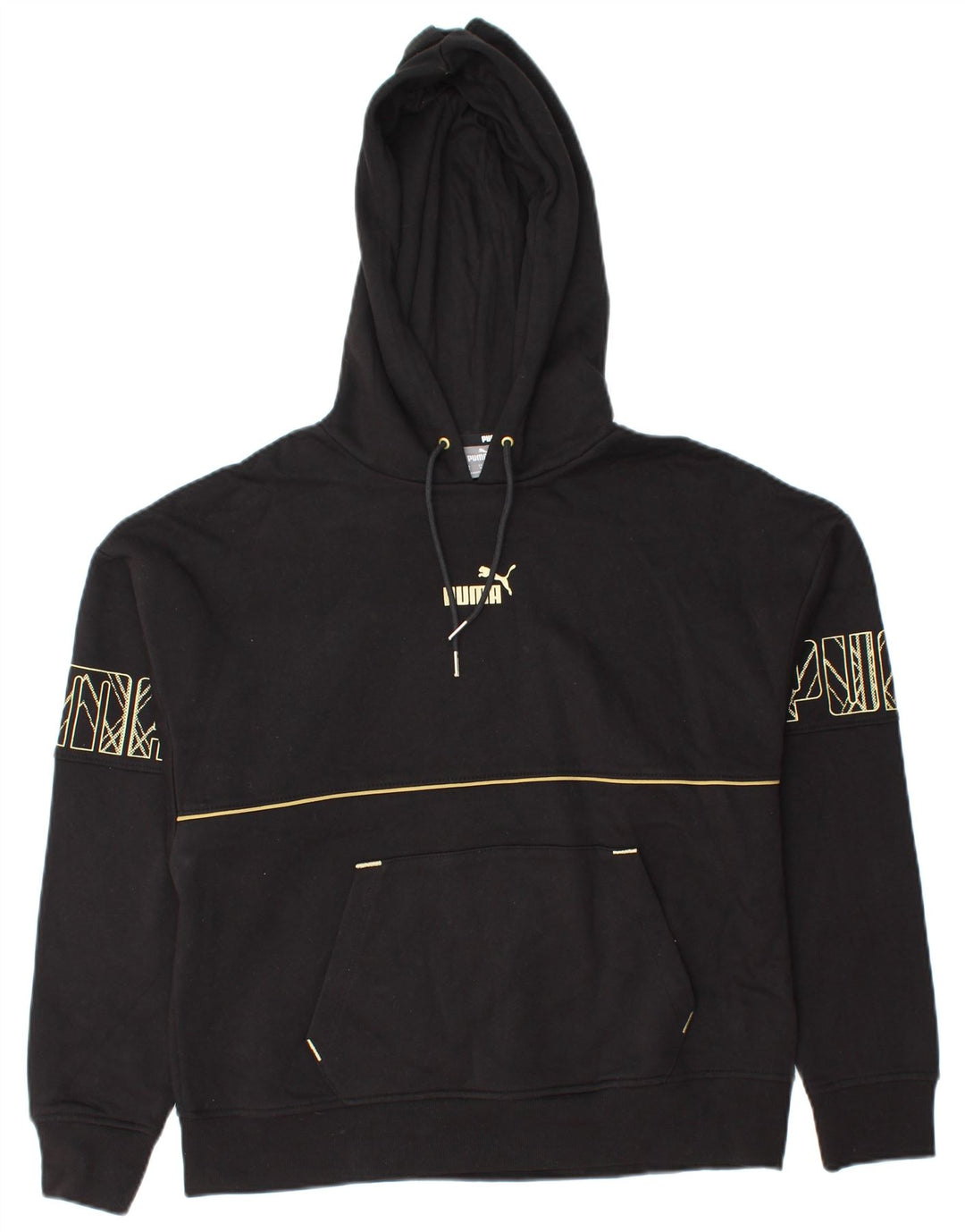 Damski sweter z kapturem i grafiką PUMA UK 14, średni czarny, bawełniany