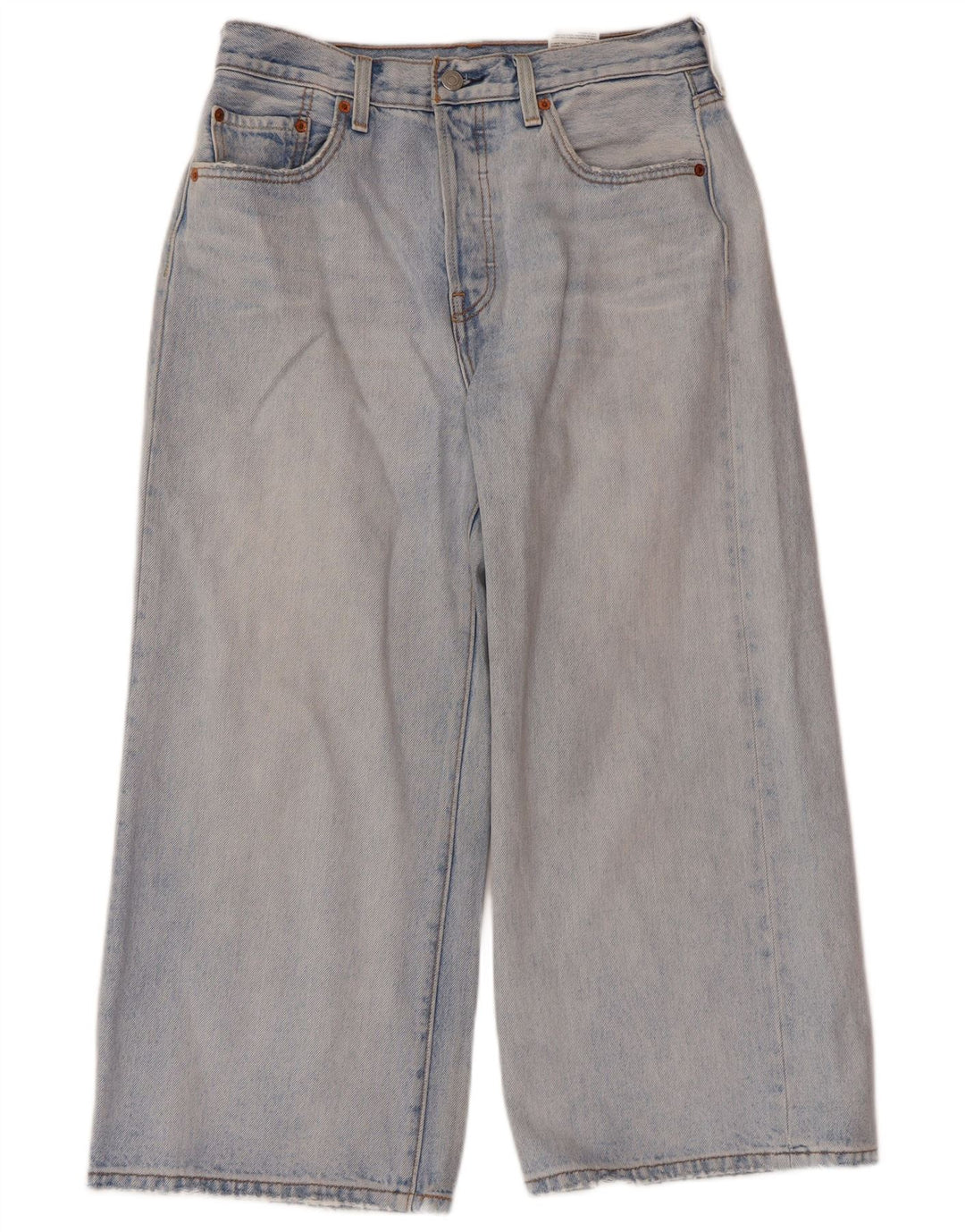 Damskie jeansy Levi's z szerokimi nogawkami, przycięte W28 L23, niebieska bawełna