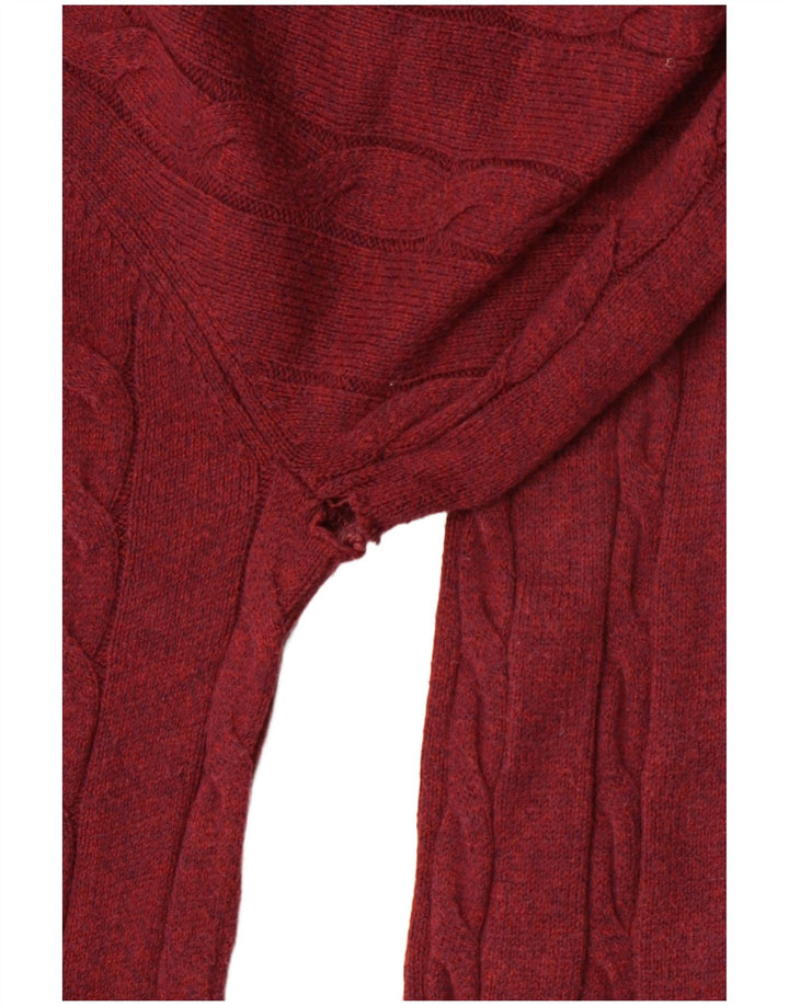 HOLLISTER Męski sweter z okrągłym dekoltem, średniej wielkości bordowa bawełna