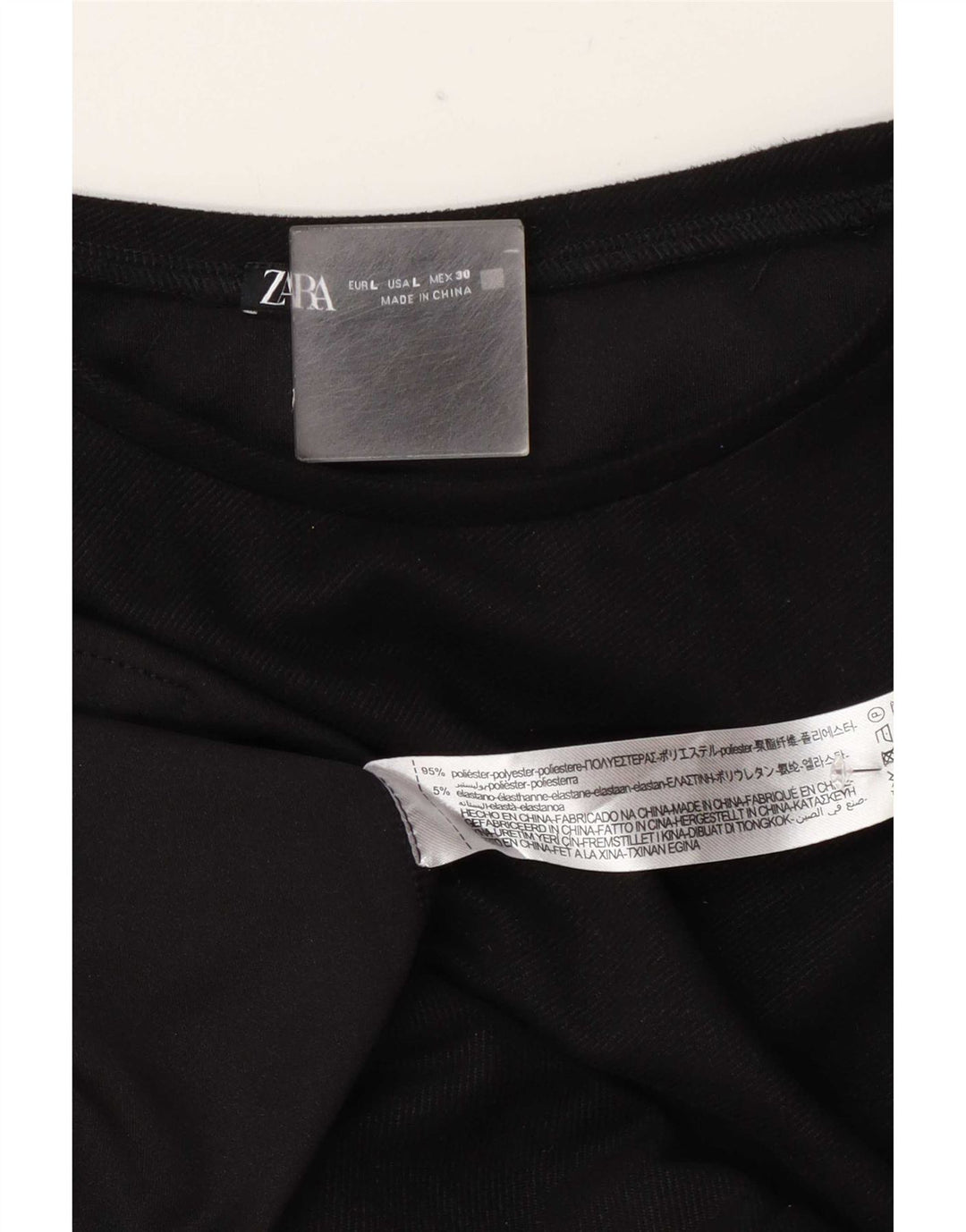 Damska sukienka T-shirtowa Zara UK 16, duży, czarny poliester